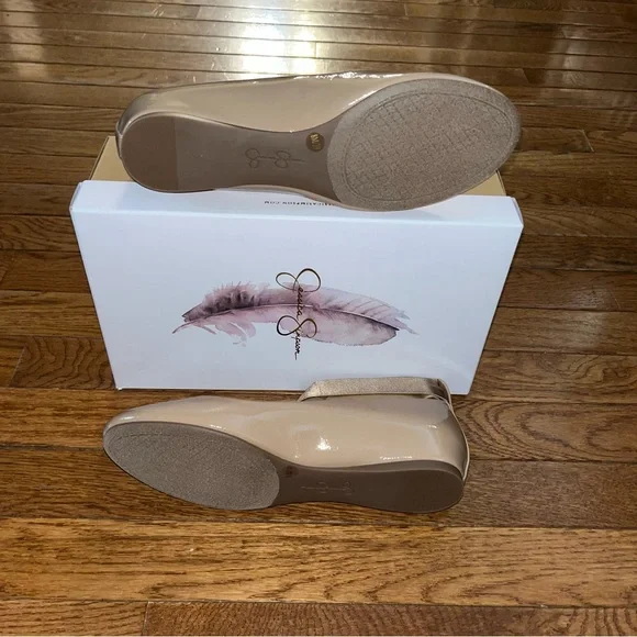 NEW Jessica Simpson Mandayss Ankle Strap Ballet Flats Chai Latte Women’s Size 8 - Picture 11 of 13